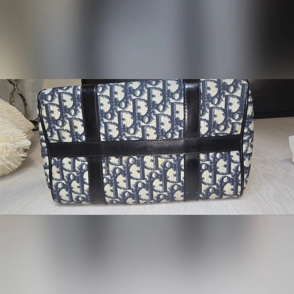 Dior Blue and White Satchel with Monogram Print - Picture 15 of 16